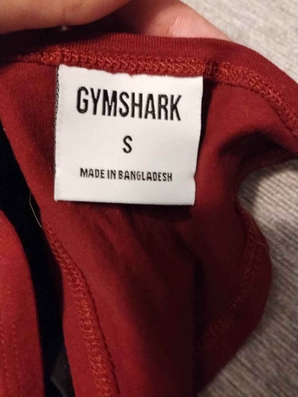 Gymshark Logo Racerback Muscle Ts - Black & Burgundy - Picture 5 of 10